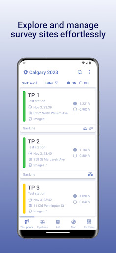 Android application Corpad Cathodic Protection screenshort