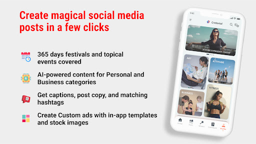 Android application Social Media Post Simplified screenshort
