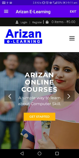 Arizan E-Learning Screen 2