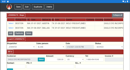 WolfDispatch Screen 2