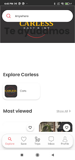 Carless Rent Screen 2