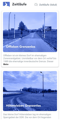 Android application Zeitläufe screenshort