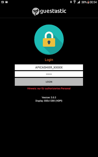 Android application guestastic Check-in screenshort
