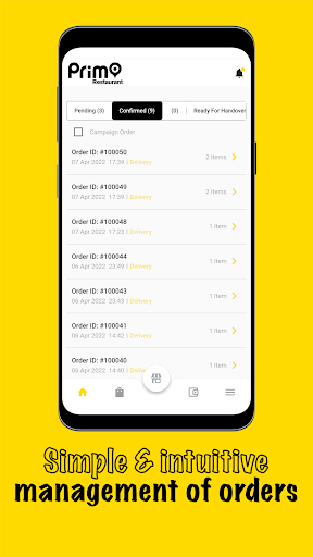 Android application Primo Restaurant screenshort