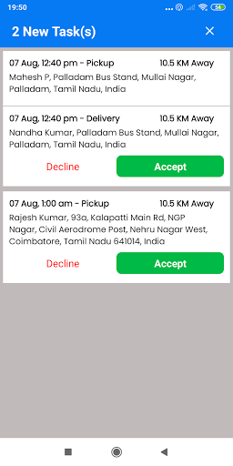 Android application Outfleet Delivery Agent App screenshort