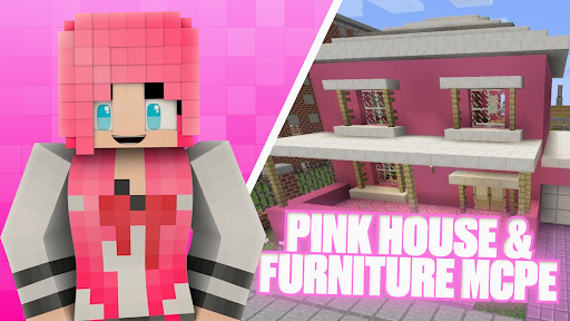 Pink house & furniture MCPE 1
