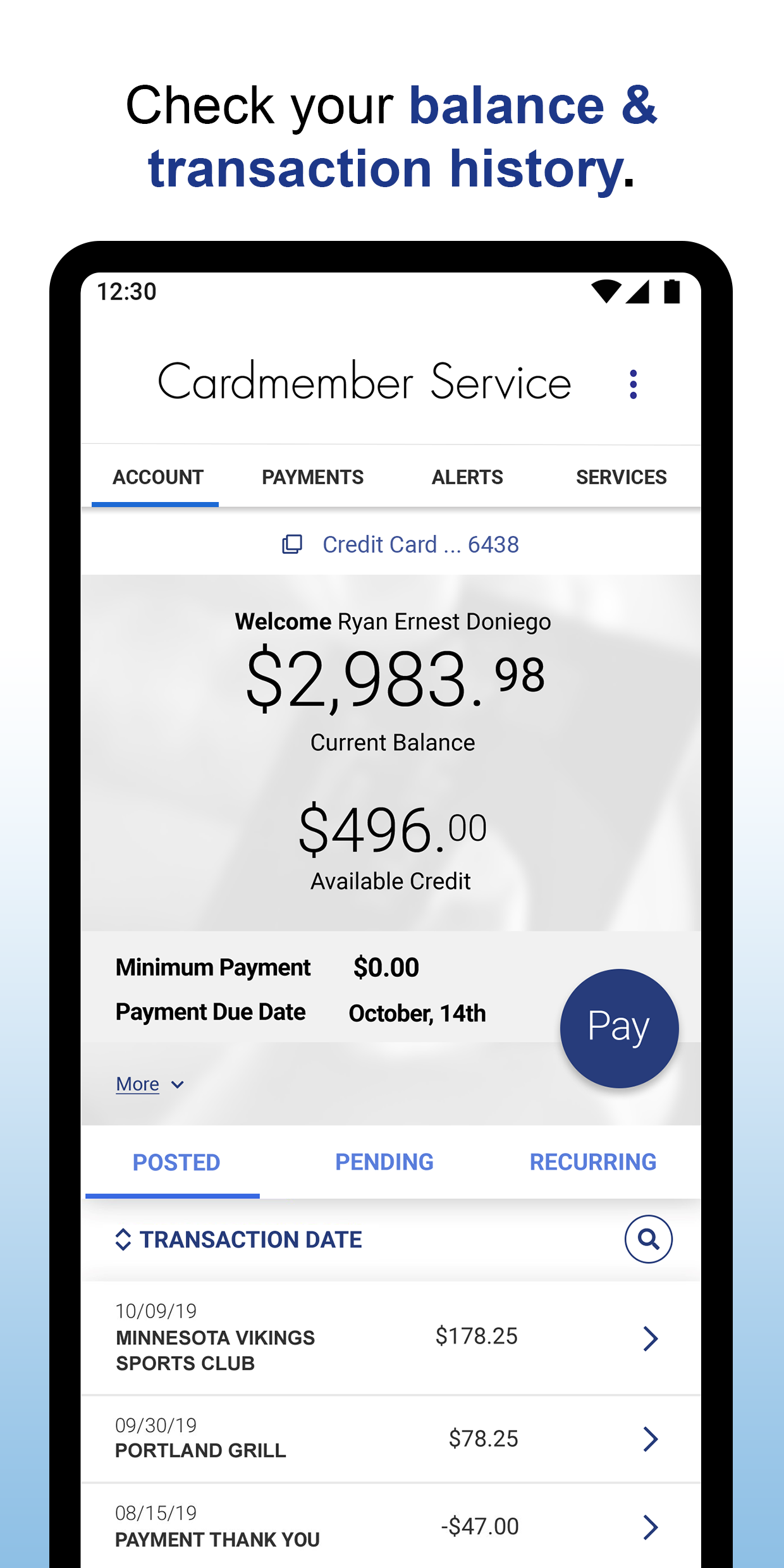 Android application Elan Credit Card screenshort