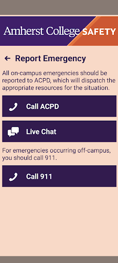 Amherst College Safety Screen 2