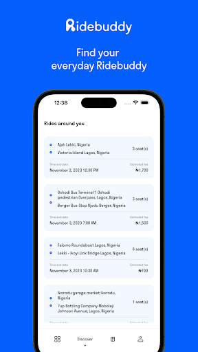 Android application Ridebuddy - Find a ridebuddy screenshort