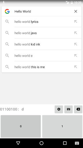Android application Binary Keyboard screenshort