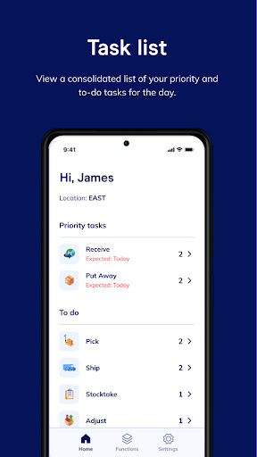 Android application Wiise Warehouse OnTime screenshort