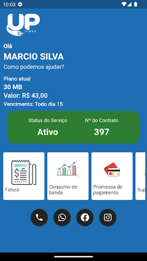 UPFIBRA TELECOM Screen 2