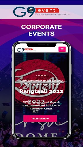 Android application G9 Events screenshort