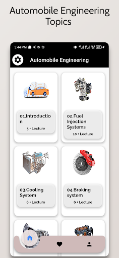 Automobile Engineering App Screen 2
