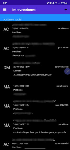 Android application CRMmv screenshort