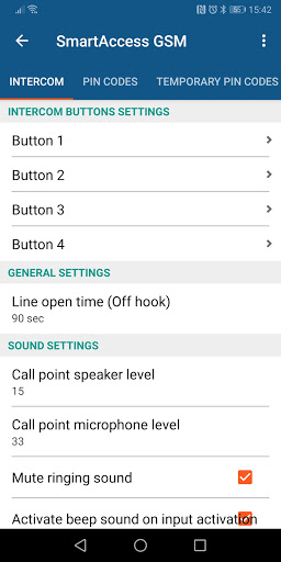 SmartAccess GSM Intercom Tool Screen 2