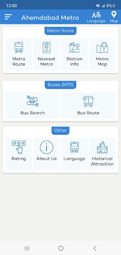 Android application Ahmedabad Metro Route Fare Map screenshort