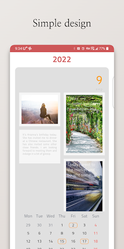 Android application Just Diary screenshort