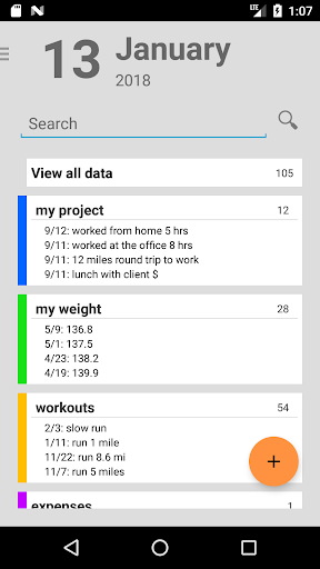 Android application Keep Track Notebook screenshort