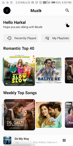 Android application Muzik: Ultimate music player screenshort
