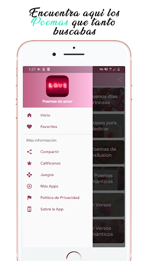Android application love poems I love you screenshort