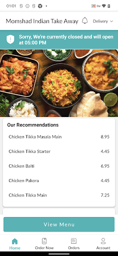 Momshad Indian Take Away Screen 2