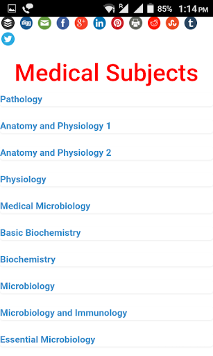 Android application Medical Study Notes screenshort