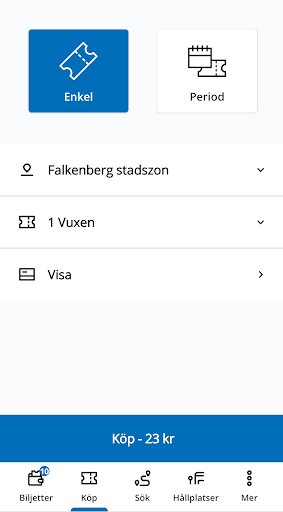 Android application Hallandstrafiken screenshort