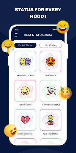 Android application Hindi English Status 2023 screenshort