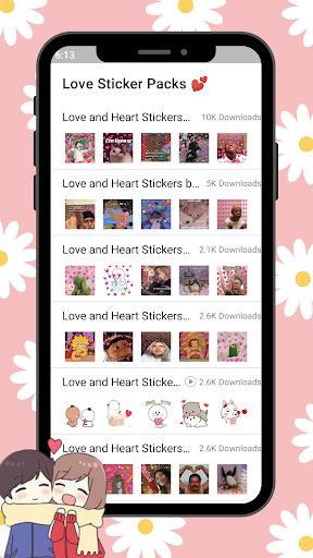 Android application Love Stickers for Whatsapp screenshort