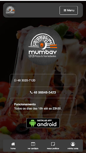 Android application Mumbay Pizza e Sushi screenshort