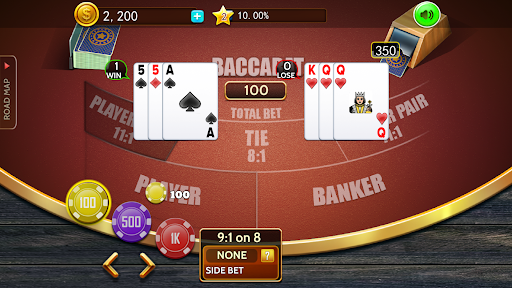 Android application Baccarat casino offline card screenshort