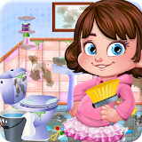Bathroom cleaning girls games icon