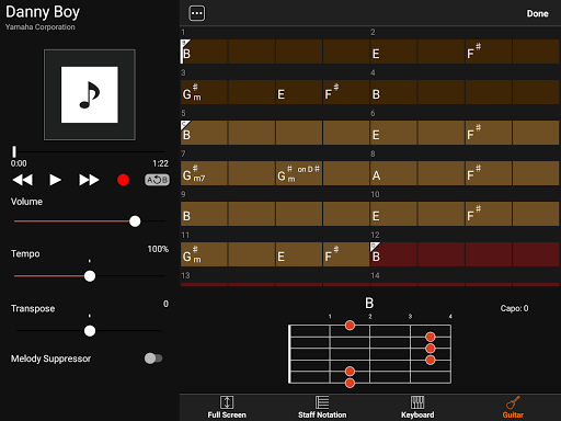 Screenshot of Chord Tracker