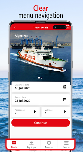 FRS Travel - Book your ferry Screen 3