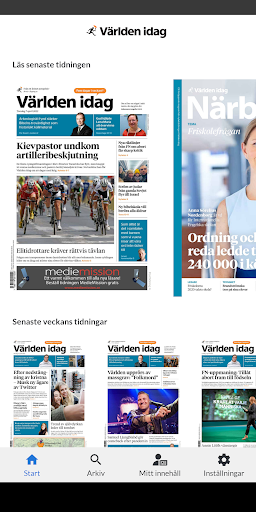 Android application Världen idag screenshort