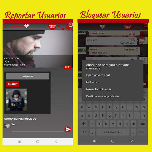 Android application Latino chat rooms, singles screenshort