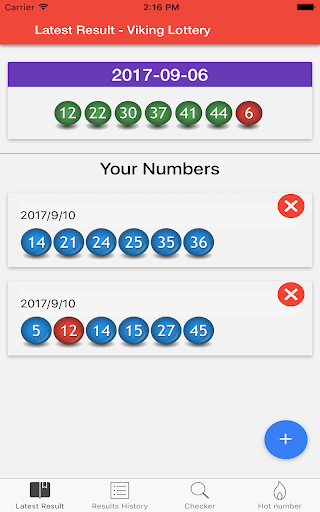 Android application LottoFan for viking lottery screenshort