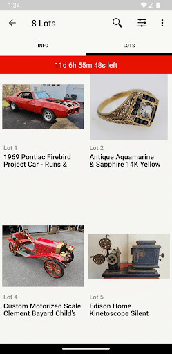 East-Wing Online Auctions Screen 3