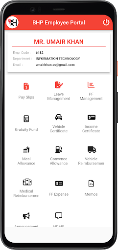 BHP Portal App Screen 2