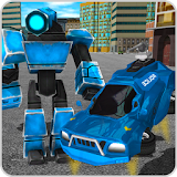 Flying Robot Police Car Driver icon