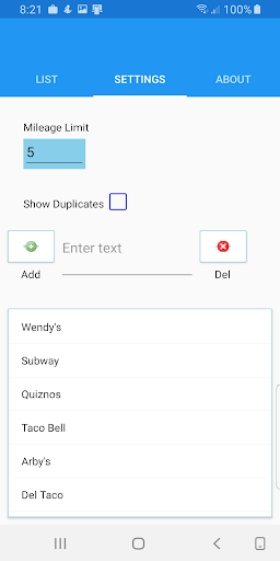 Fast Food Finder Screen 2