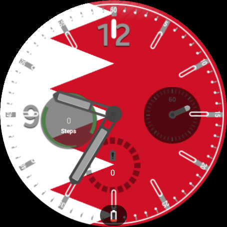 Android application Bahrain Flag Watchface screenshort