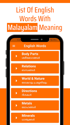 English Malayalam Words Screen 2