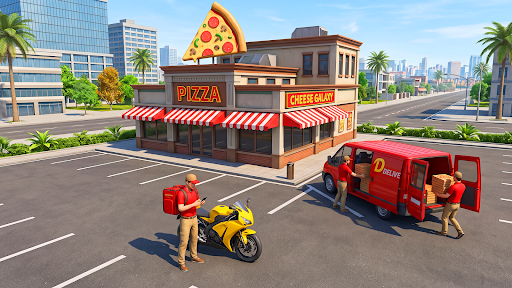 Delivery Boy: Bike Riding Game Captura de Pantalla del Juego Android 3