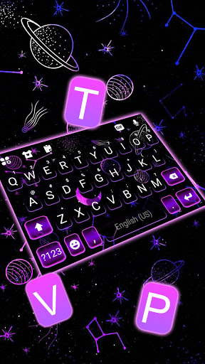 Purple Planets Keyboard Backgr Screen 2