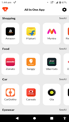 Android application All in One App screenshort