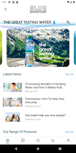 Android application Blue Mountain Water screenshort