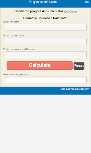 Geometric progression Calc