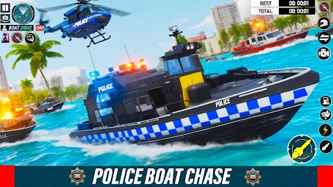 警察のボート犯罪シューティングゲームのおすすめ画像3